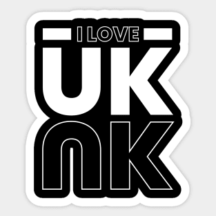 i love uk typography design Sticker